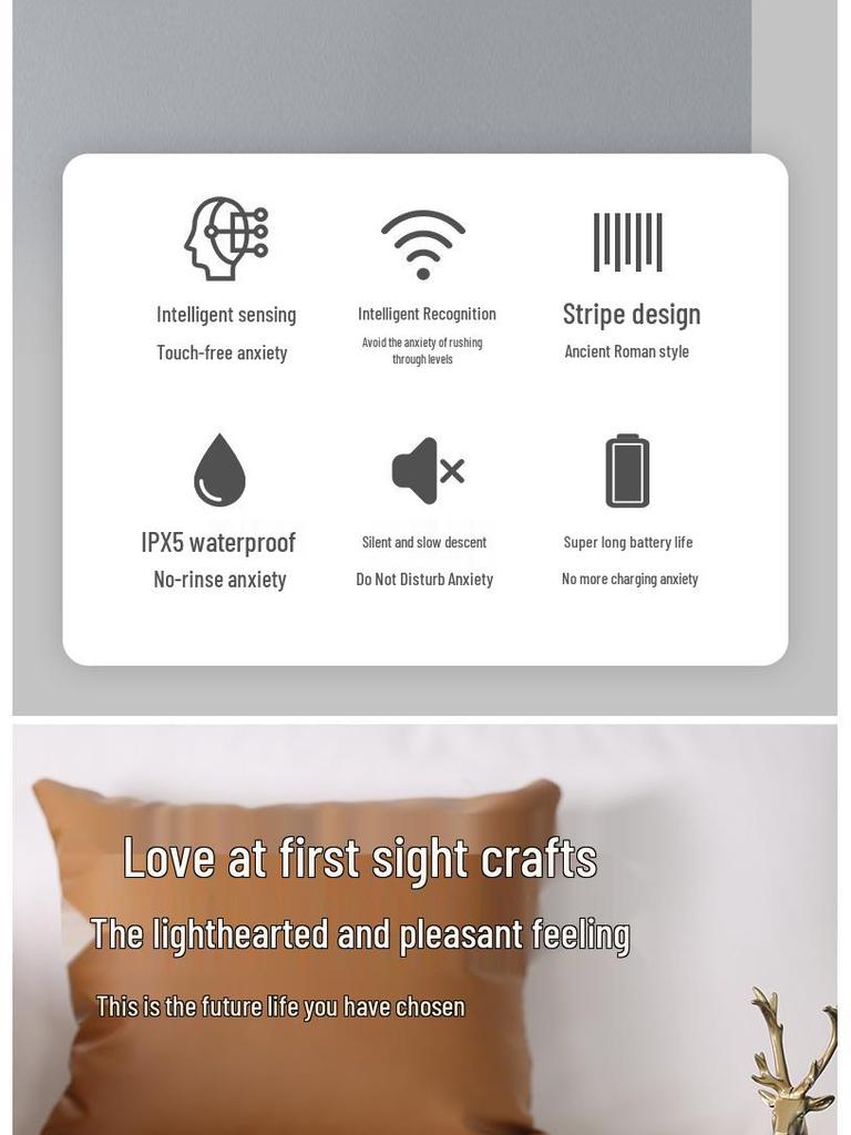 Jieanhui Automatic Smart Sensor Trash Can with Lid - Waterproof for Kitchen, Bathroom, or Living Room