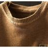 Johnature Nischen-Spitzen-Patches O-Ausschnitt Lockerer Freizeitpullover Damen Wintermode Chinesischer Stil Langarmpullover