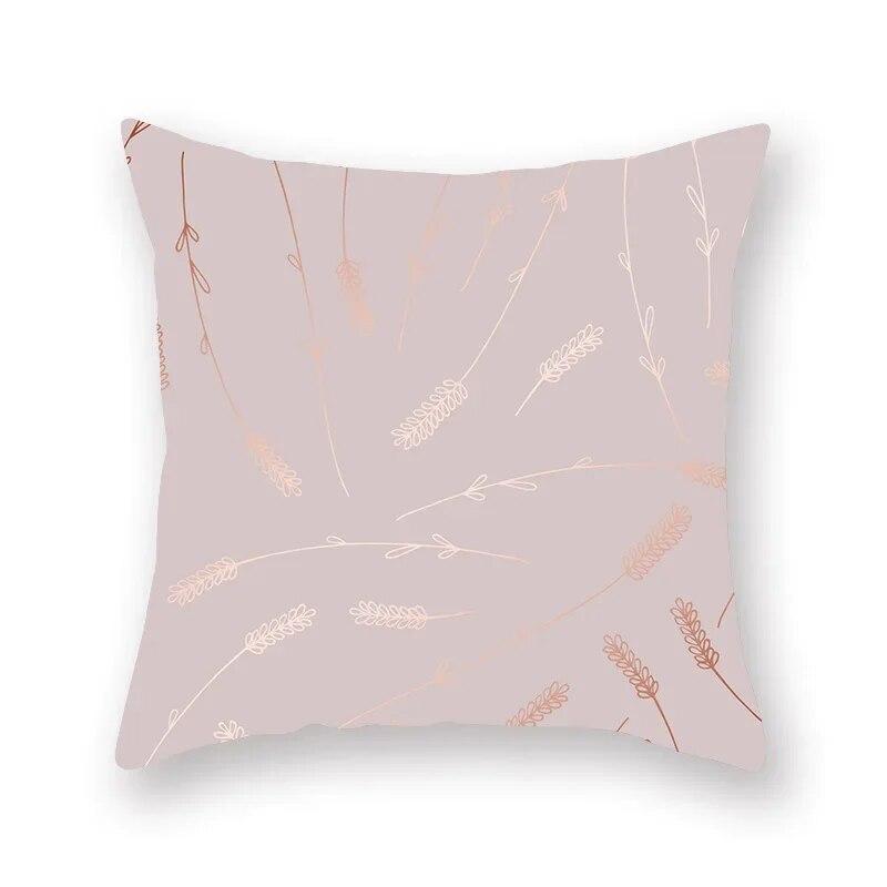 Rose Gold Abstract Printing Throw Pillow Cover Living Room Sofa Office Car Seat Lumbar Cushion   Home Decoration