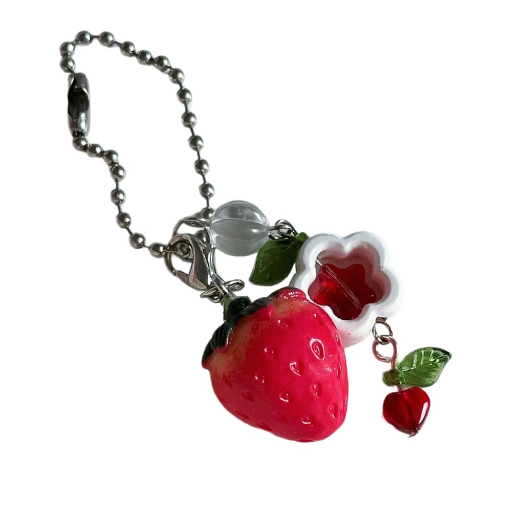 Unique and Stylish Phone Pendant Charm Dainty Strawberry Backpack Pendant Chic Cellphone and Keychain Decoration