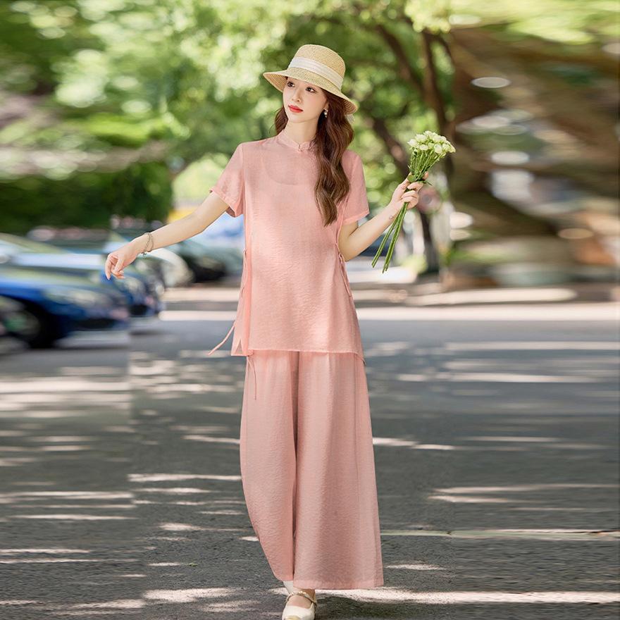 

Носите целый костюм, женский летний новый комплект из трех предметов большого размера: топ с коротким рукавом + юбка-брюки XXXL