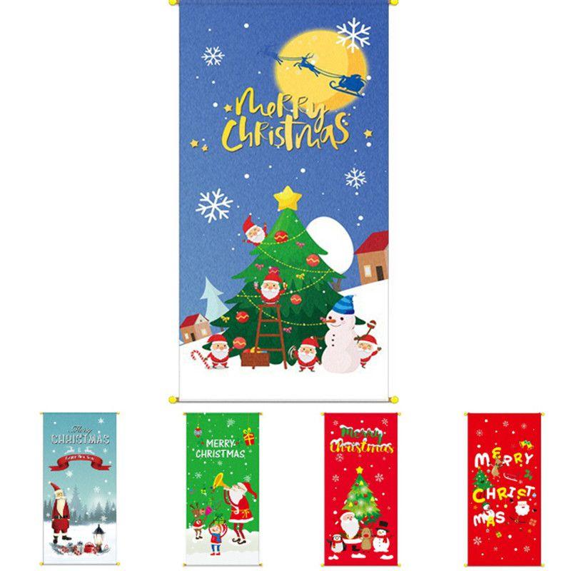 Christmas Hanging Merry Flag Decor Xmas Home Outdoor Party Window Decoration