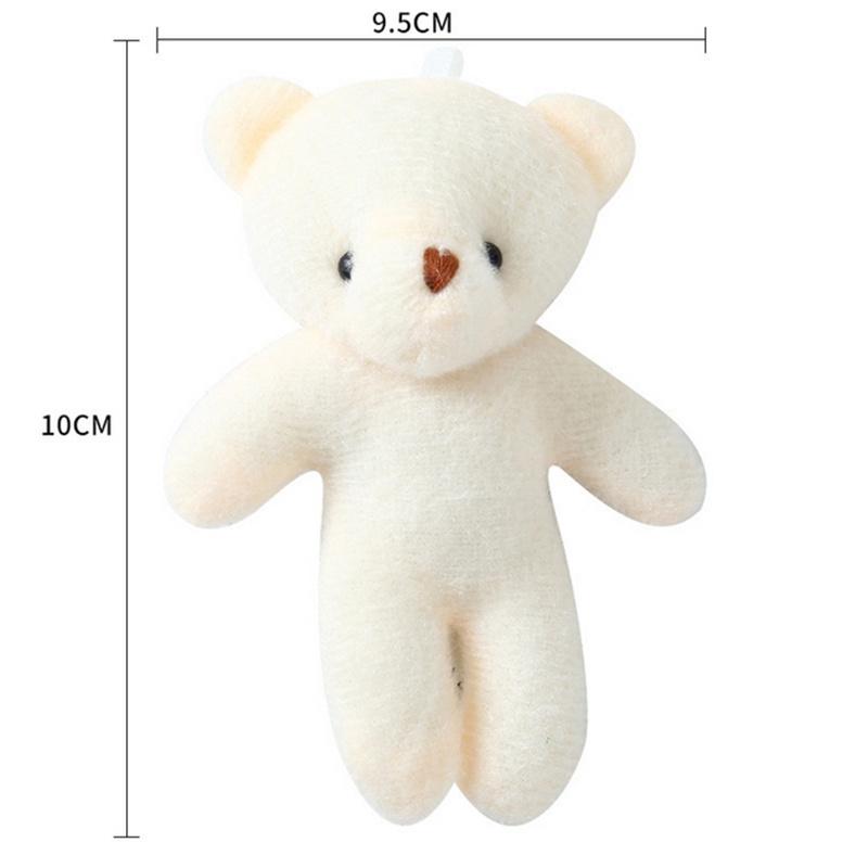 10/50pcs/lot 11CM Mini Multi- Teddy Stuffed Plush Toy Lovely White Bear Doll Toy Backpack Keychain Birthday Party Gifts