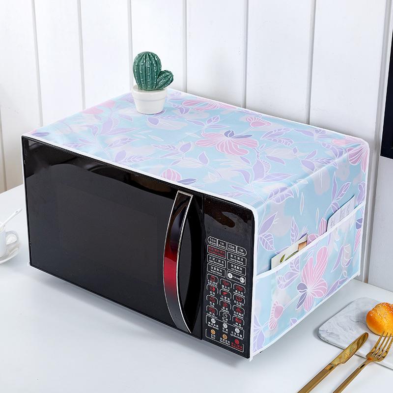 Microwave Dust Cover Cartoon Tree Leaf Printed Dustproof Microwave Dust Cover Cloth Pocket Water Proof Oven Cover Nordic Style