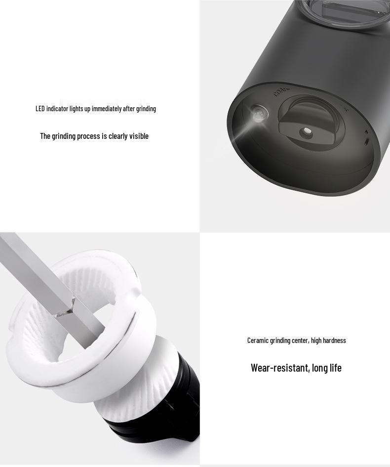 Râșniță Electrică pentru Piper și Sare de Mare - Sticlă de Uz Casnic Neagră