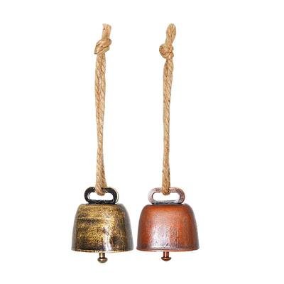 4 szt. Dzwonek w stylu vintage, rustykalny metalowy dzwonek dekoracyjny do zawieszenia z jutowym sznurkiem, dzwonki wietrzne w stylu vintage do powieszenia na ścianie, dekoracja domu