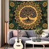Tree of Life Tapestry, Boho Floral Mandala Print Wall Hanging for Bedroom, Living Room, Dorm & Hippie Home Decor