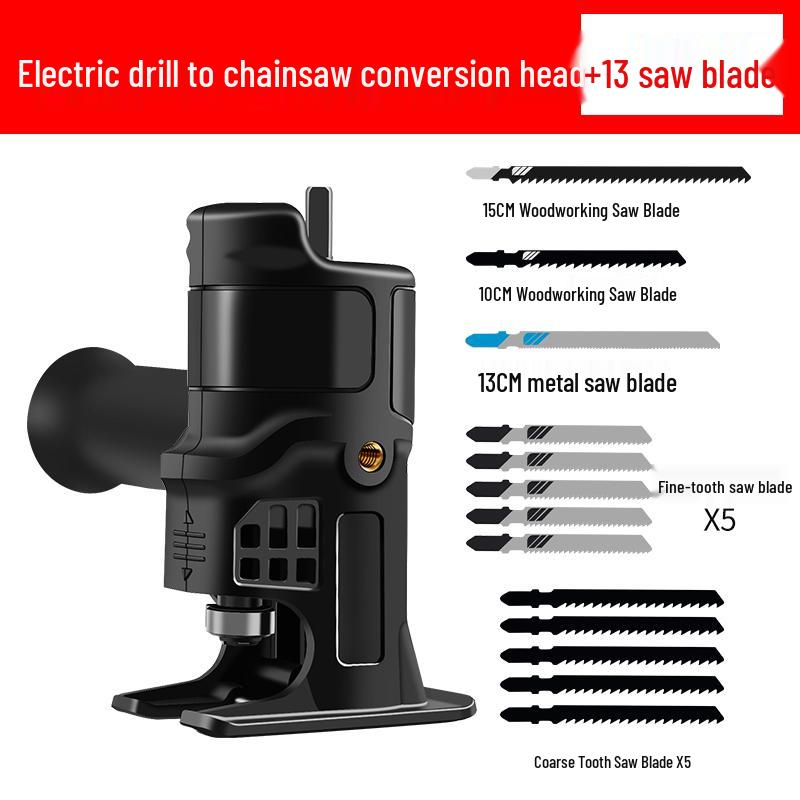 Handheld Woodworking Electric Saw: Drill to Chainsaw, Jigsaw, Reciprocating Saw Converter