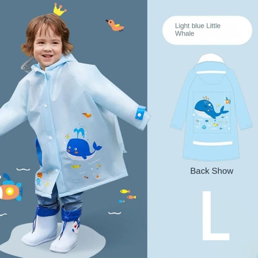 A Boy Girl Casual Cute Unicorn Print Waterproof Hooded Raincoat, Long Sleeve Zipper Hooded Poncho, Children's Raincoat Outdoor