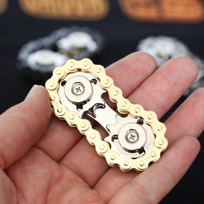 Fahrradkette Fingerspinner | Metall EDC Fidget Spielzeug | Spielzeug zur Stress- und Angstlinderung für Erwachsene | Geschenk für Männer