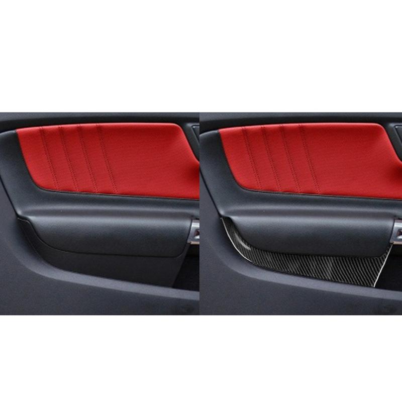 For Ford Mustang 2015- Styling Carbon Fiber Car Front Door Panel Decorative Stickers Auto Interior Modification Accesorios