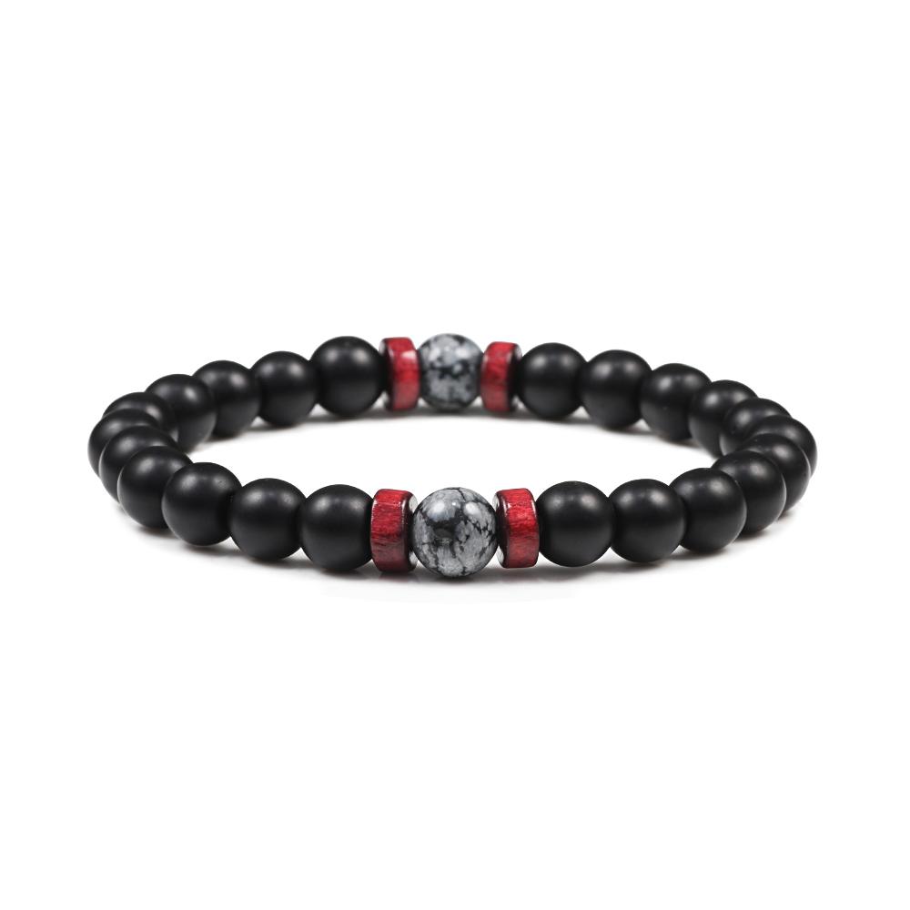 

Vintage Black Natural Stone Wooden Beads Men Elastic Bracelet Ethinc Meditation Bangles Yoga Prayer Jewelry Homme Erkek Bileklik