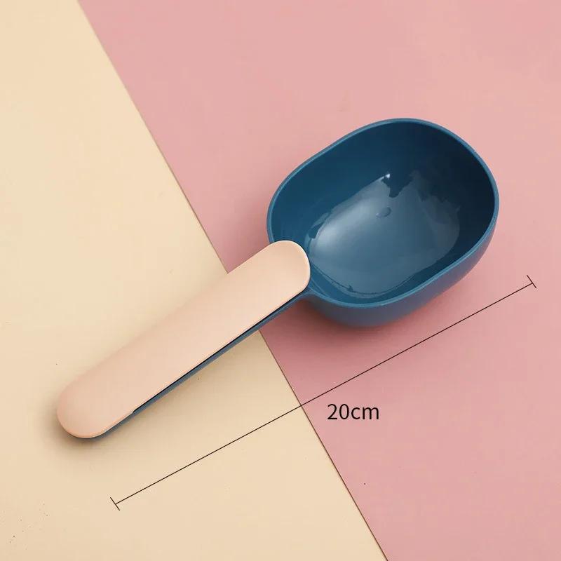 Pet Food Scoop Cat Food Dedicated Measuring Spoon Pet Food Shovel with Handle Closure Clip Multifunctional Pet Feeding Spoon