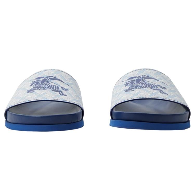 Burberry EKD Monogram-print Leather Slides Men's 80719881