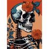 Vintage Floral Skeleton Skulls Pop Art Posters and Prints Canvas Painting Wall Picture for Living Room Home Decoration Cuadros
