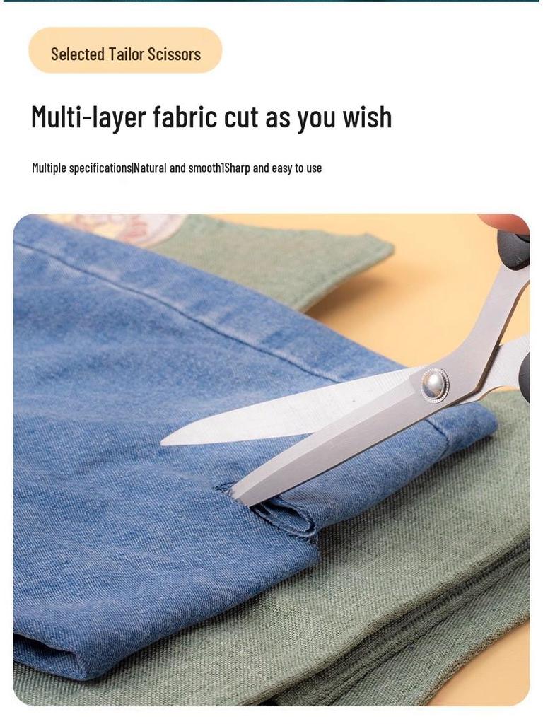 Complete Tailor Sewing Kit: Scissors, Tailoring Chalk, Colored Chalk, Bamboo Ruler, Wooden Ruler, Clothing Accessories