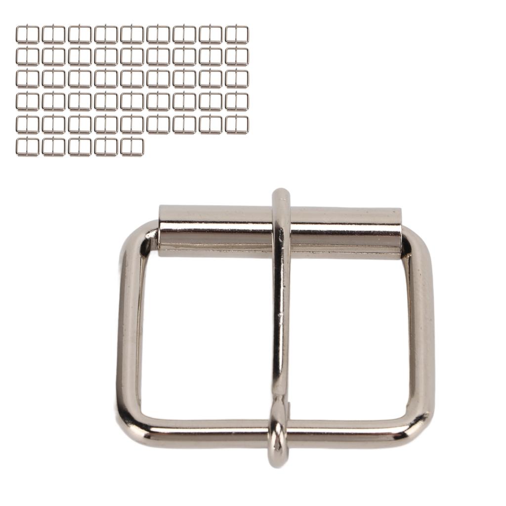 50 Pcs Belt Pin Buckle Metal Adjustable Strap Roller Buckles for Dog Collar Chest Strap Bags Leather Belt