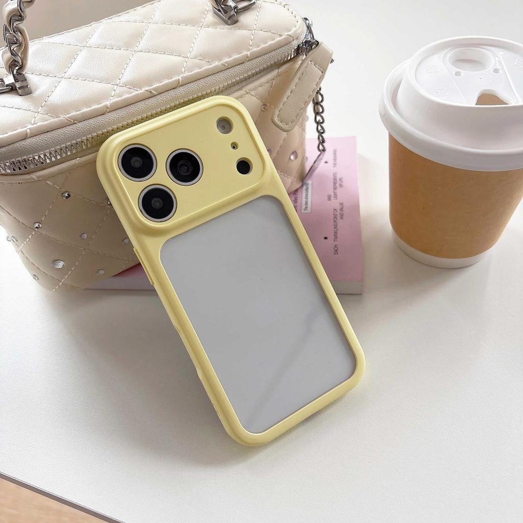 Shockproof Bumper Clear Candy Color Large Window Case For iPhone 17 16 15 14 13 12 11 Pro Max Plus Transparent Acrylic Cover