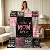 All Season Soft Flannel Mom Quote Print Throw Blanket Warm Cozy Lightweight Decorative Blanket for Sofa Couch Living Room Bedroom Office Comfortable D