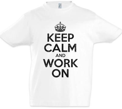 Keep Calm And Work On Kids Boys T-Shirt Fun Worker Pump Gym Fitness Training