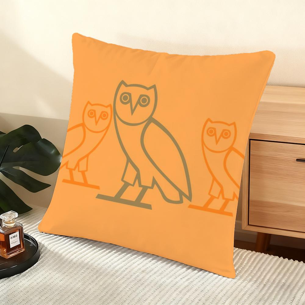 Drake O-O-Ovo O-Owls Cushion Cover Soft Short Plush Pillow Cover Smooth Cozy Texture Aesthetic Cushion Case Home Decor