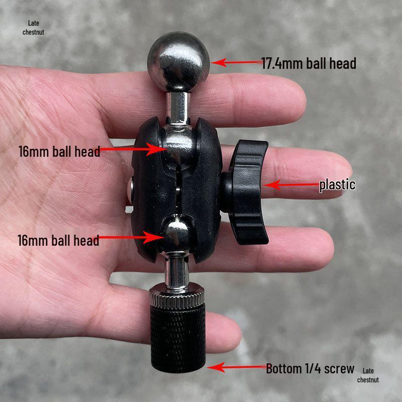 17mm Ball Head to 1/4" Phone Holder Replacement Pan Tilt Swivel Adapter