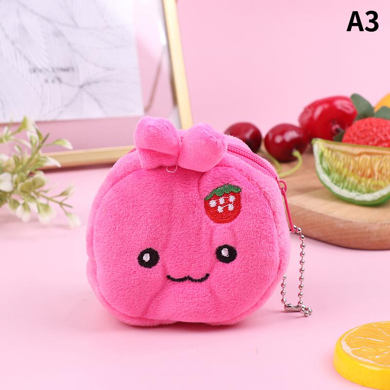 Coin Purse Cartoon Zipper Plush Three-Dimensional Coin Purse Wallet Key Holder