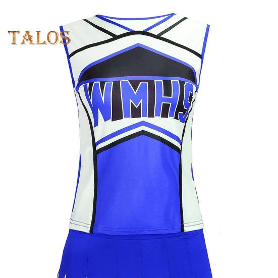 2 bucăți/set ținută de performanță majoretă Set de fuste fără mâneci pentru liceu Glee Club pentru fete Costum de majorete pentru varsity rochie de majorete