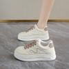 Plateau weiße Schuhe Damen 2025 Herbst neue Mode, leichte und bequeme vielseitige Muffin Sport- und Freizeit-Board-Schuhe