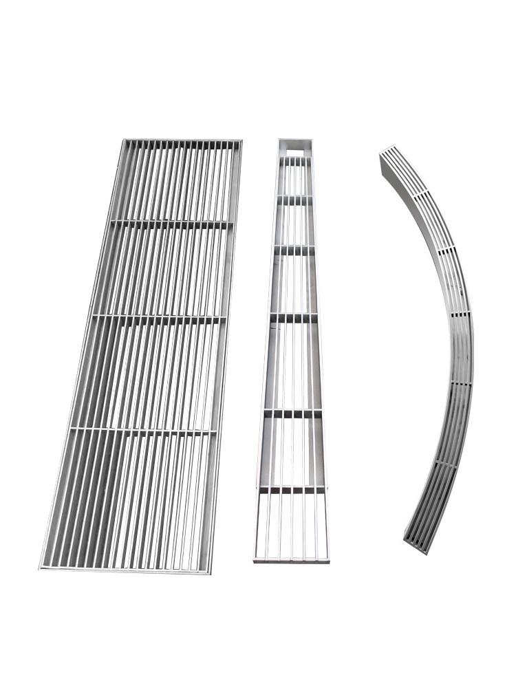 304 Stainless Steel Thickened Grate Cover for Drainage Ditch or Garage Manhole 10cm width 3cm thick [201 Stainless Steel] 1m