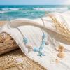 Summer Beach Vacation Necklace For Women Starfish Shell Pendant Irregular Stone Choker Neck Chain Hawaiian Holiday Party Jewelry