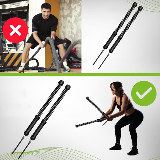 1 Pair Ropeless Workout Rope Muscle Battle Rope Lightweight Portable Arm Strength Training Non-slip