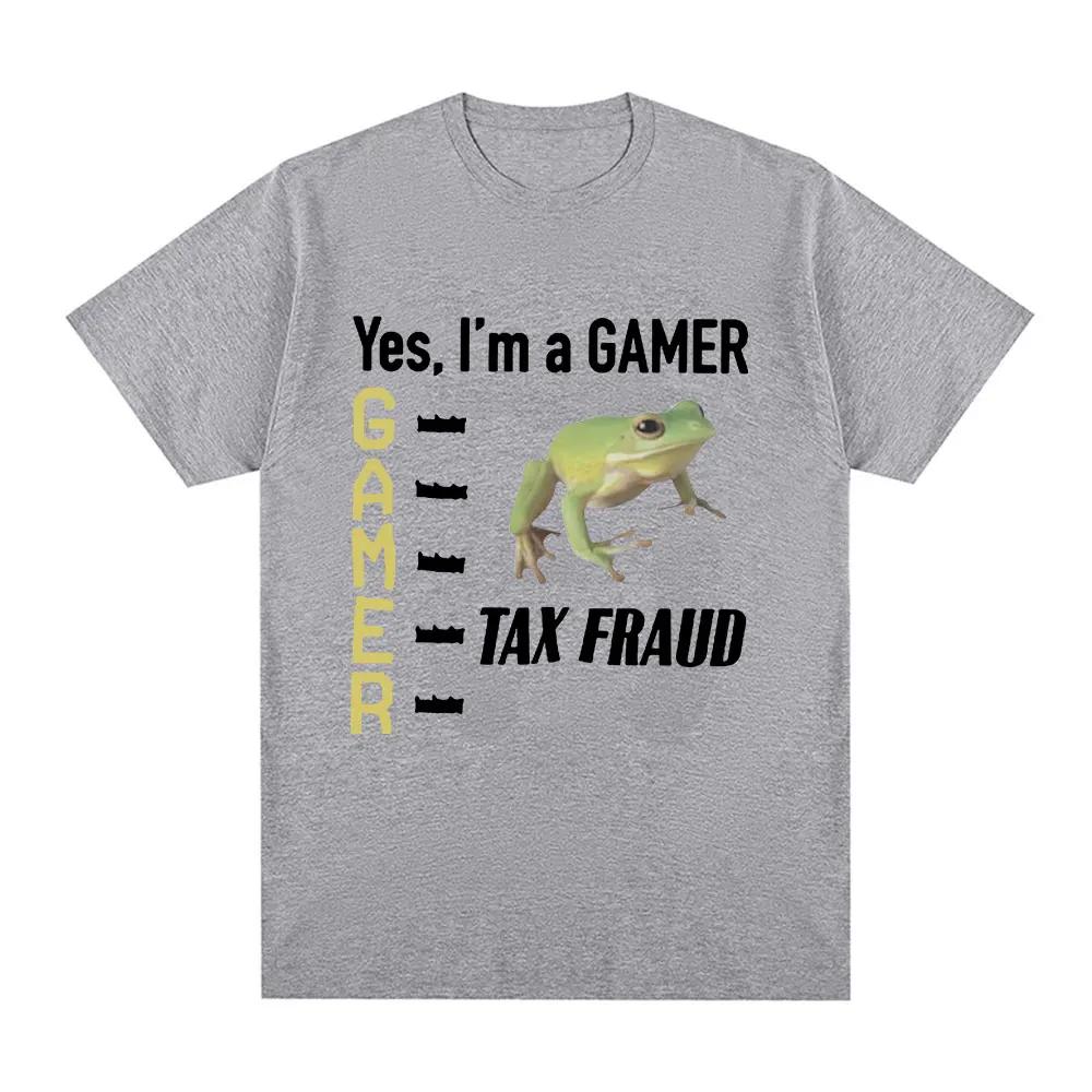 ZX TEE Steuerbetrug Gamer Lustiges Frosch Meme T-Shirt Herren Damen Mode Hip Hop Vintage T-Shirt Lässig Locker Kurzarm T-Shirts