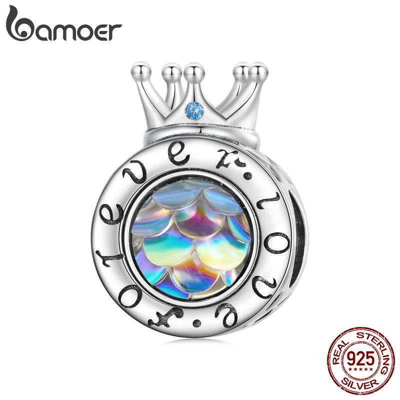 

BAMOER Стерлингового Серебра 925 пробы Небесно-Голубой Снежный Цветок Бусины Аквамарин Циркон Снежинка Подвески для Женщин Браслет Изящные Ювелирные Изделия E