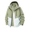 Outdoor Three-In-One Waterproof and Windproof Jacket with Color-Matching Removable Hood Jacket