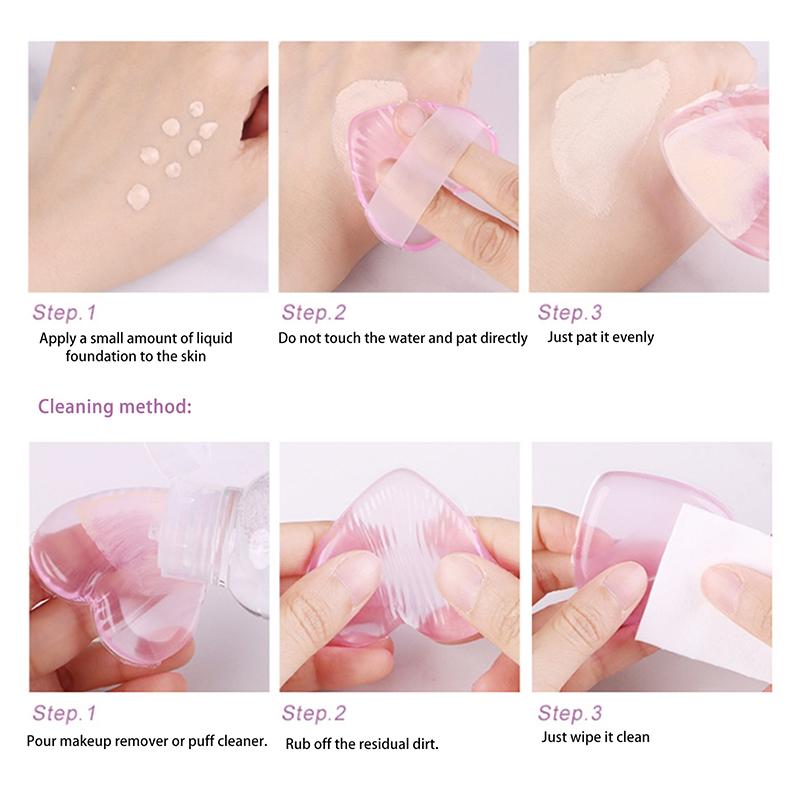 1Pcs Heart Soft Silicone Gel Powder Puff Sponge For Cosmetic Face Foundation Bb Cream No Powder Eating Powder Makeup Tools