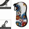 2D-Vintage Floral Pattern Zipper Sunglasses Case, Protective Eyewear Storage Box, Decorative Botanical Print Glasses Case for Women Travel Accessories