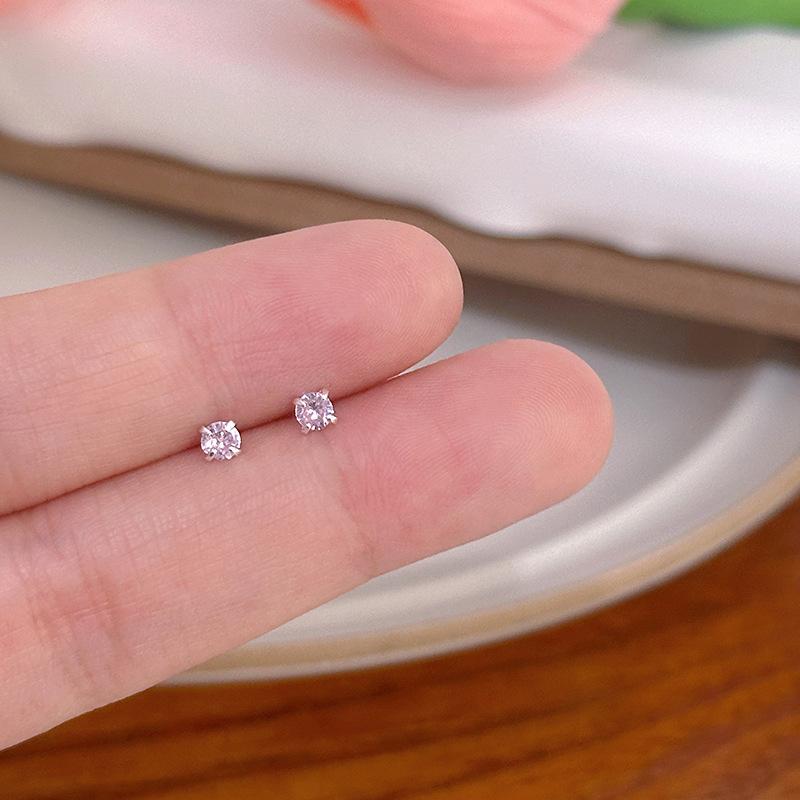 Lehce luxusní jednoduché barevné zirkonové pecky, niche designové náušnice, vysoký temperament, svěží náušnice