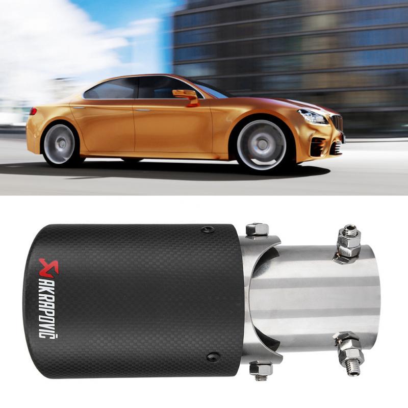 Carbon Fiber /& Stainless Steel 63-89mm Car Glossy Exhaust Pipe Tail Muffler Tip