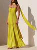 Women's Solid Color Pleated Bandeau Dress - Sleeveless, European & American Style, New Arrival