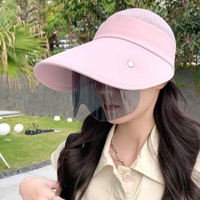 Sun Protection Cover Face Cap Sunscreen Lens Sunscreen Bucket Hat Fashion Tea Picking Hat  Riding