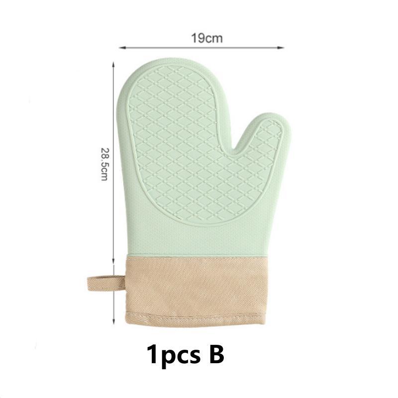Anti-scald Oven Gloves Thickened Silicone Insulation Non-slip High Temperature Resistant Kitchen Oven Baking Gloves