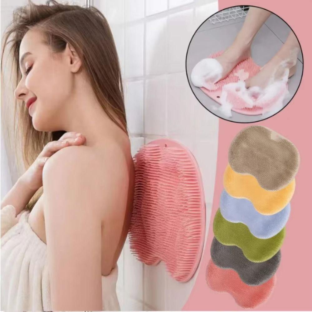 Reusable Shower Feet Cleaner Suction Cup Back Scrubber Multifunction Foot Massage Pad Body Bath