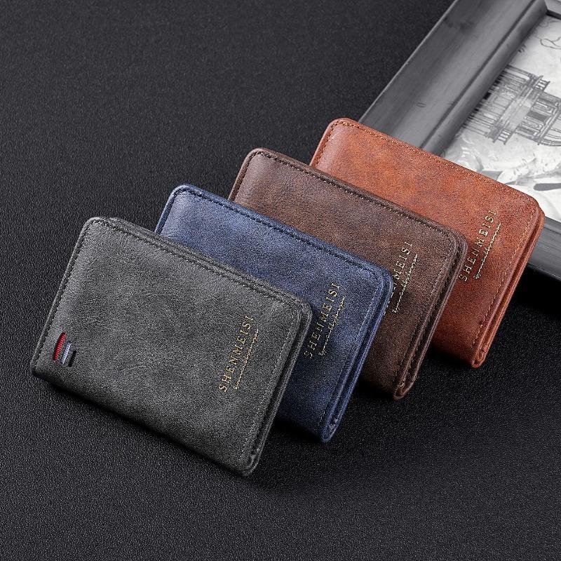 Men’s PU Leather Bifold Wallet Slim Card Holder Compact Billfold Wallet with Multiple Card Slots Cash Pocket Business Wallet