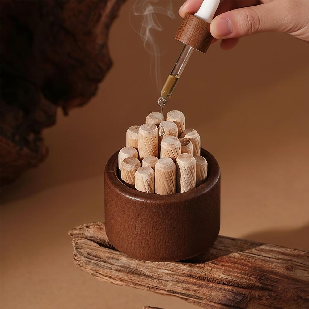New Wooden Essential Oil Diffuser Fireless Slowly Volatile Aromatherapy Inhaler Long-lasting Floral Car Ornaments
