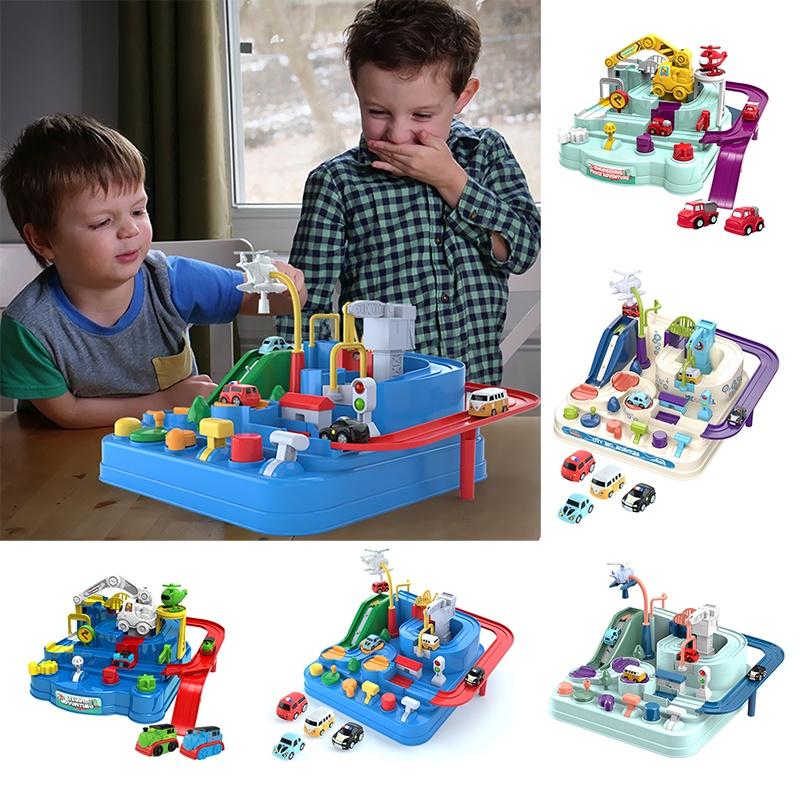 Abenteuer Schienen Autorennen Spielzeugset für Kinder Kein Akku erforderlich Auffällig Verschiedene Herausforderungen
