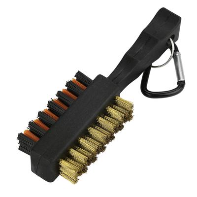 Golf Club Brush Groove Cleaner Dual Sided Cleaning Tools, Portable Metal Lightweight Nylon Brushes for Golf Balls Shoes