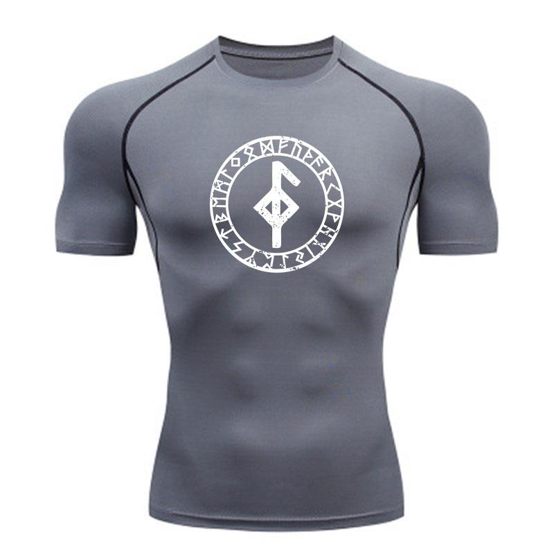 Herren Kompressions-Trainings-T-Shirt, mit Wikinger-Runen-Symbol