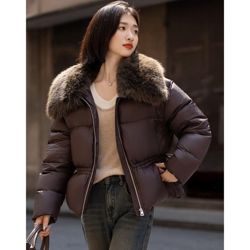 Demana Women's Detachable Fur Collar Duck Down Jacket