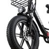BURCHDA Elektrické kolo U8 1000W, 48V 31,5Ah Baterie, 20" Tlusté Pneumatiky Všeprostorový Sněžný E-bike s Hydraulickými Brzdami